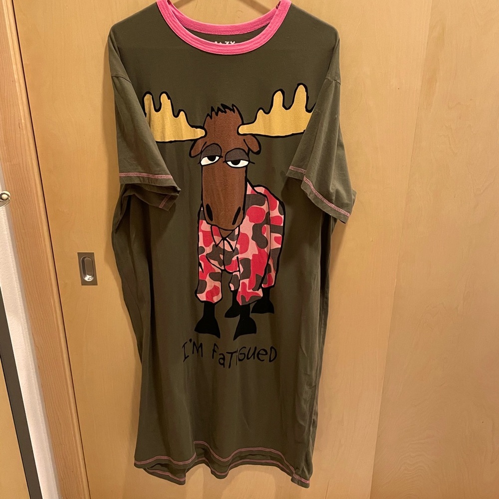 “I’m Fatigued” oversized pajama dress - Picture 1 of 4